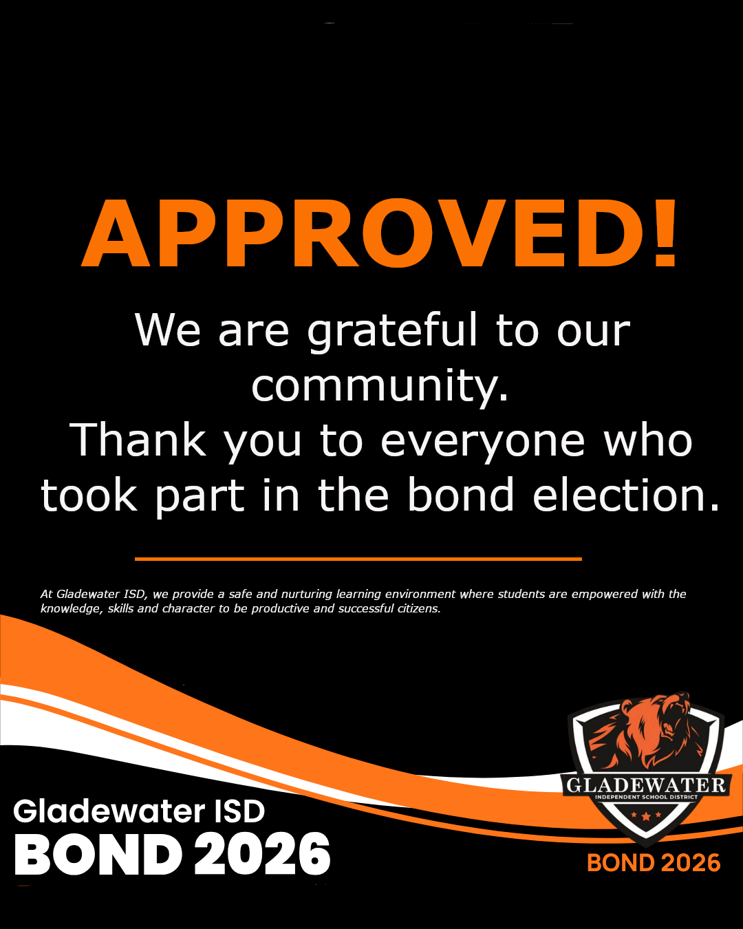 Gladewater ISD Bond 2026 Approved